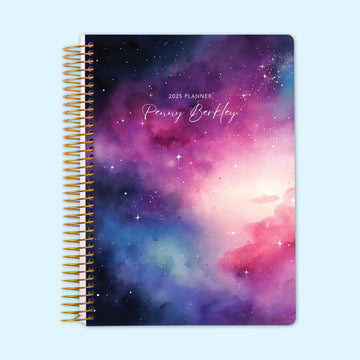 6x9 Monthly Planner - Space Galaxy Pink Blue