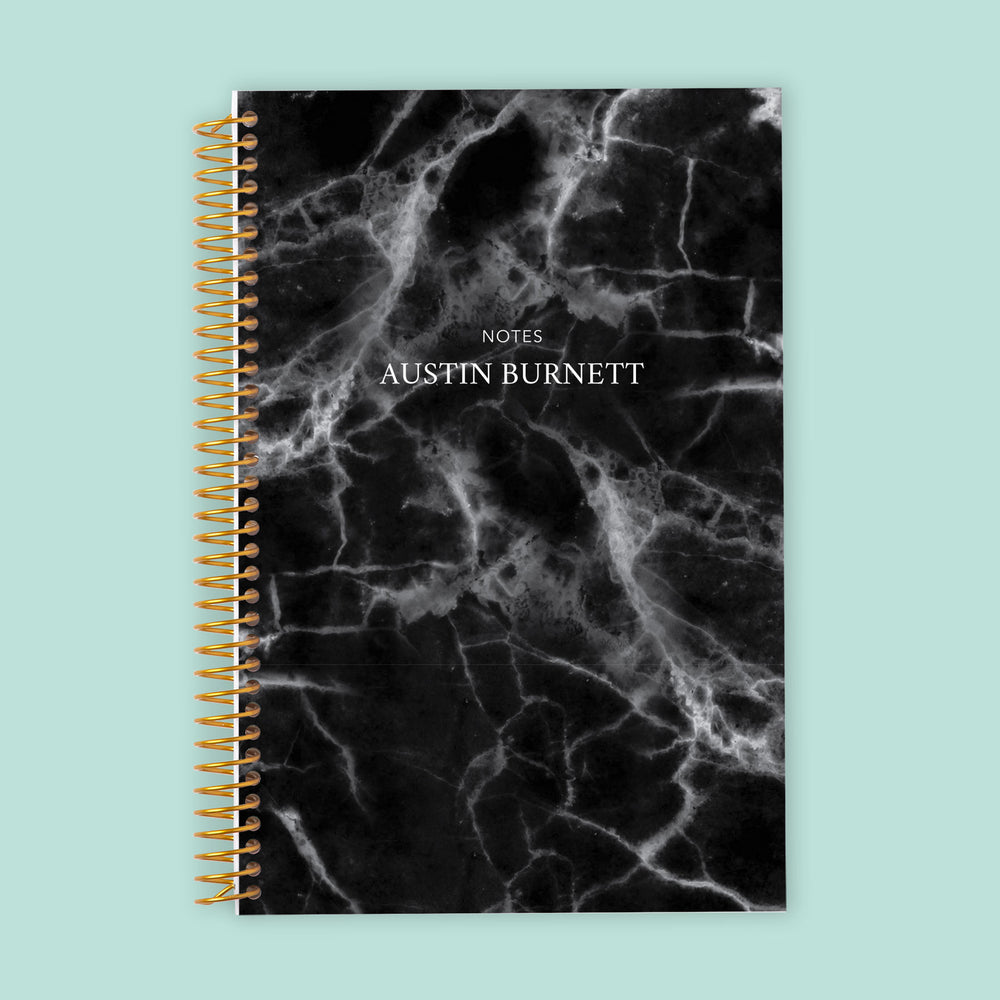 6x9 Notebook/Journal - Black Marble