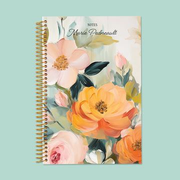 6x9 Notebook/Journal - Blossom Dreams Orange Green