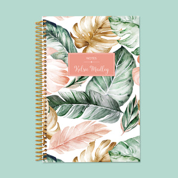 6x9 Notebook/Journal - Blush Gold Tropical