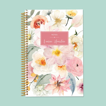 6x9 Notebook/Journal - Flirty Florals Blush