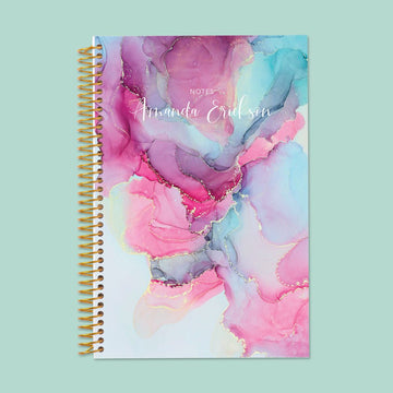 6x9 Notebook/Journal - Pink Blue Abstract Ink