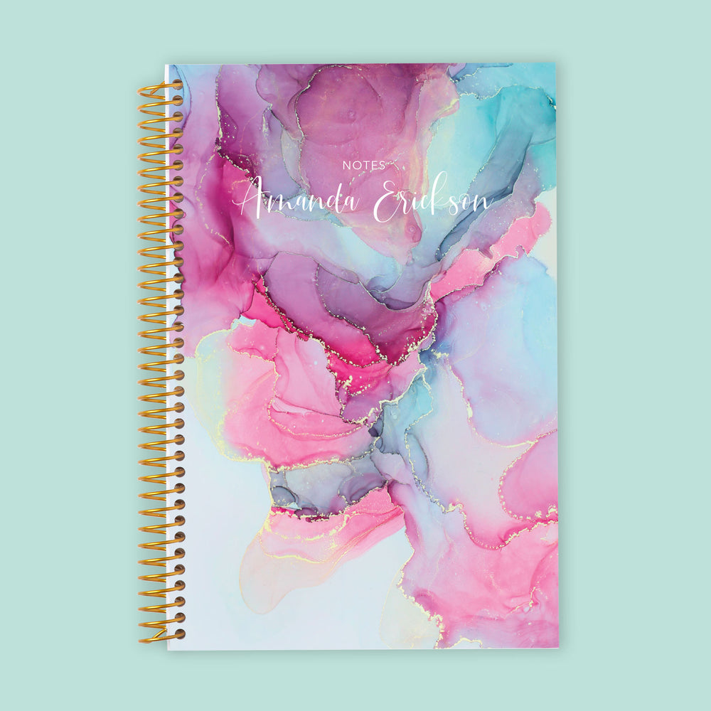 6x9 Notebook/Journal - Pink Blue Abstract Ink