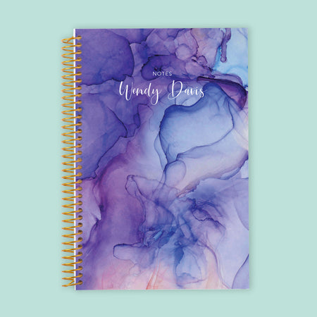 6x9 Notebook/Journal - Purple Flowing Ink