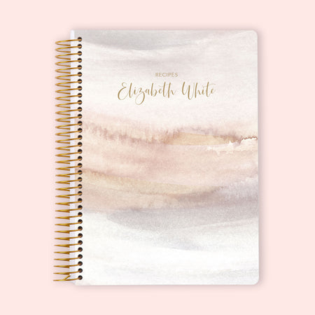 Personalized Recipe Book - Neutral Watercolor Gradient