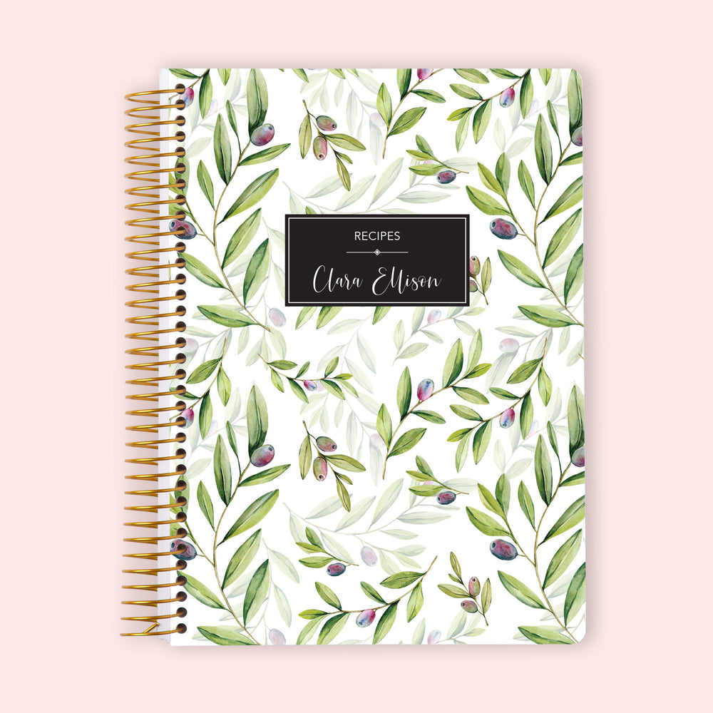 Personalized Recipe Book - Olive Branches - Posy Paper Co.