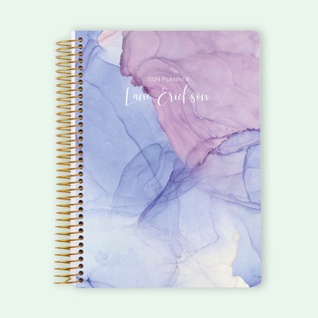 6x9 Student Planner - Blue Purple Flowing Ink