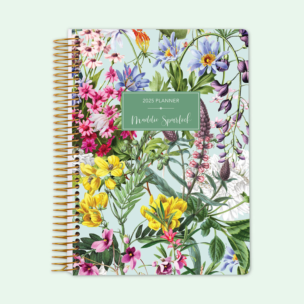 6x9 Student Planner - Colorful Florals Green