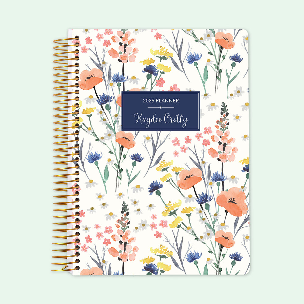 6x9 Student Planner - Field Flowers Blue