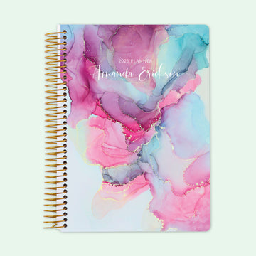 6x9 Student Planner - Pink Blue Abstract Ink