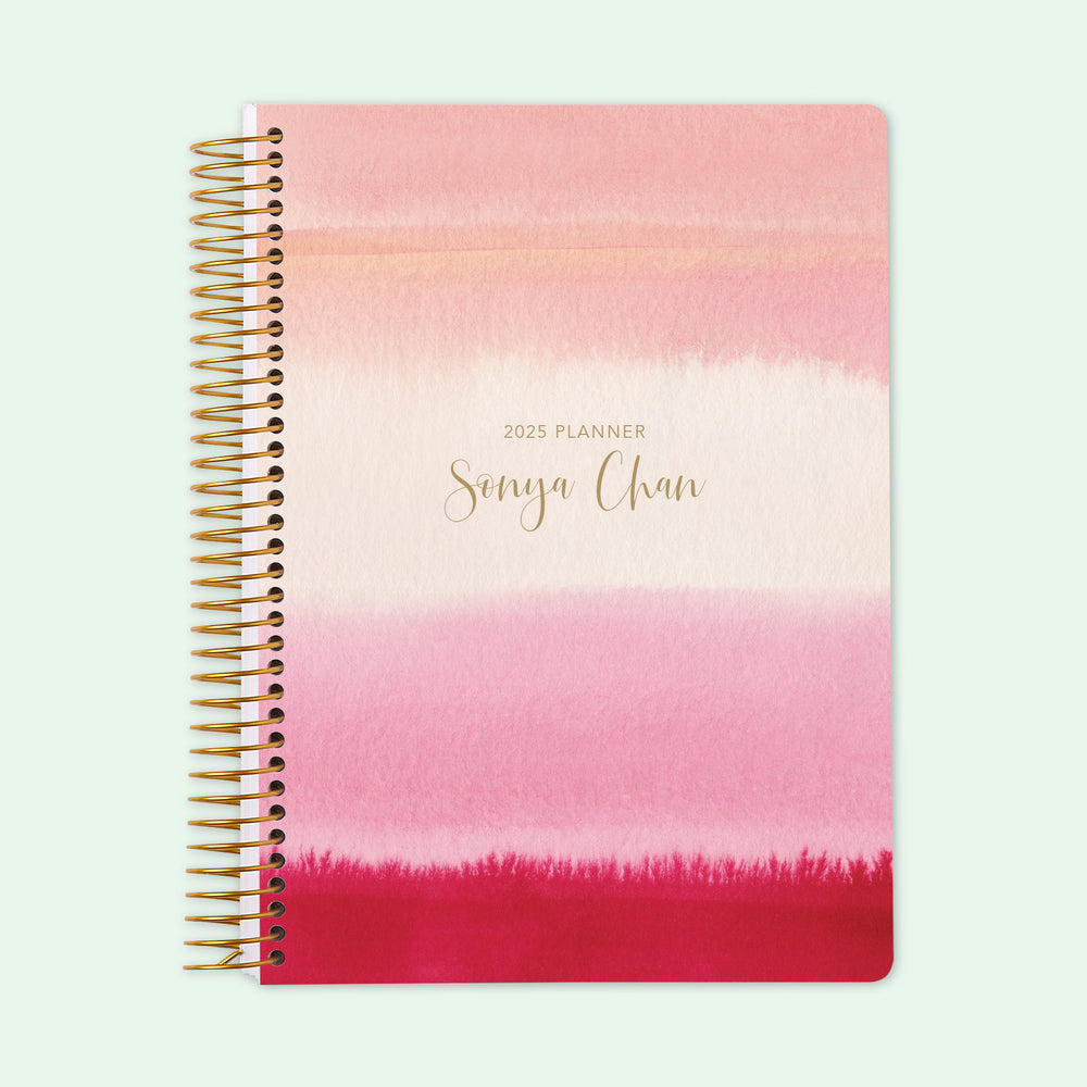 6x9 Student Planner - Pink Watercolor Gradient