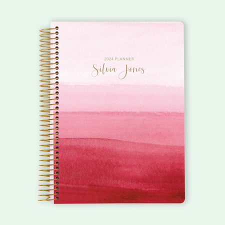 6x9 Student Planner - Pink Watercolor Ombré