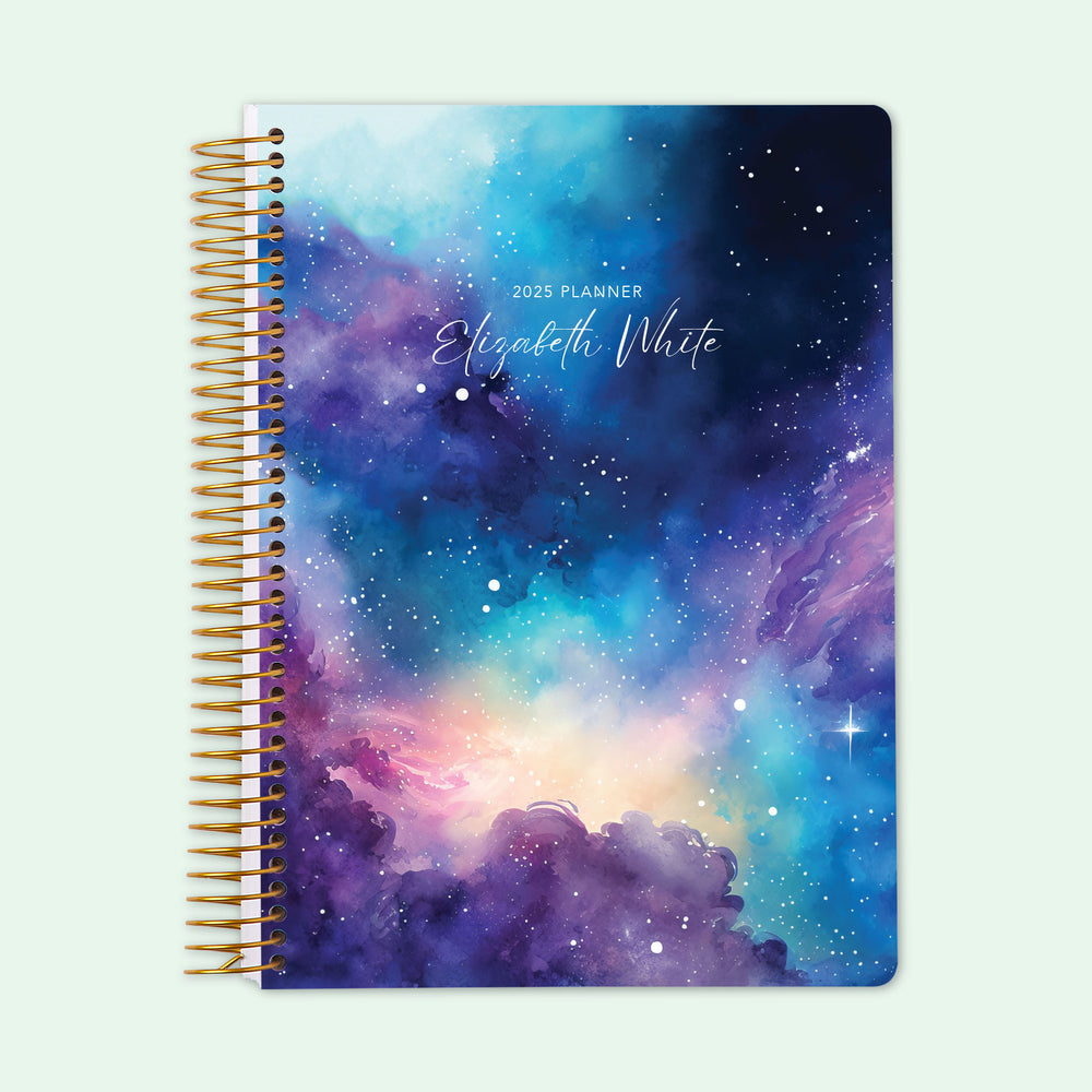 6x9 Student Planner - Space Galaxy Blue Purple