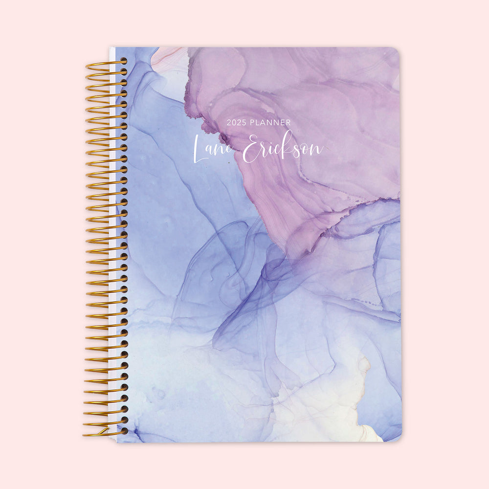 6x9 Weekly Planner - Blue Purple Flowing Ink