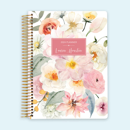 Teacher Planner - Colorful Florals White