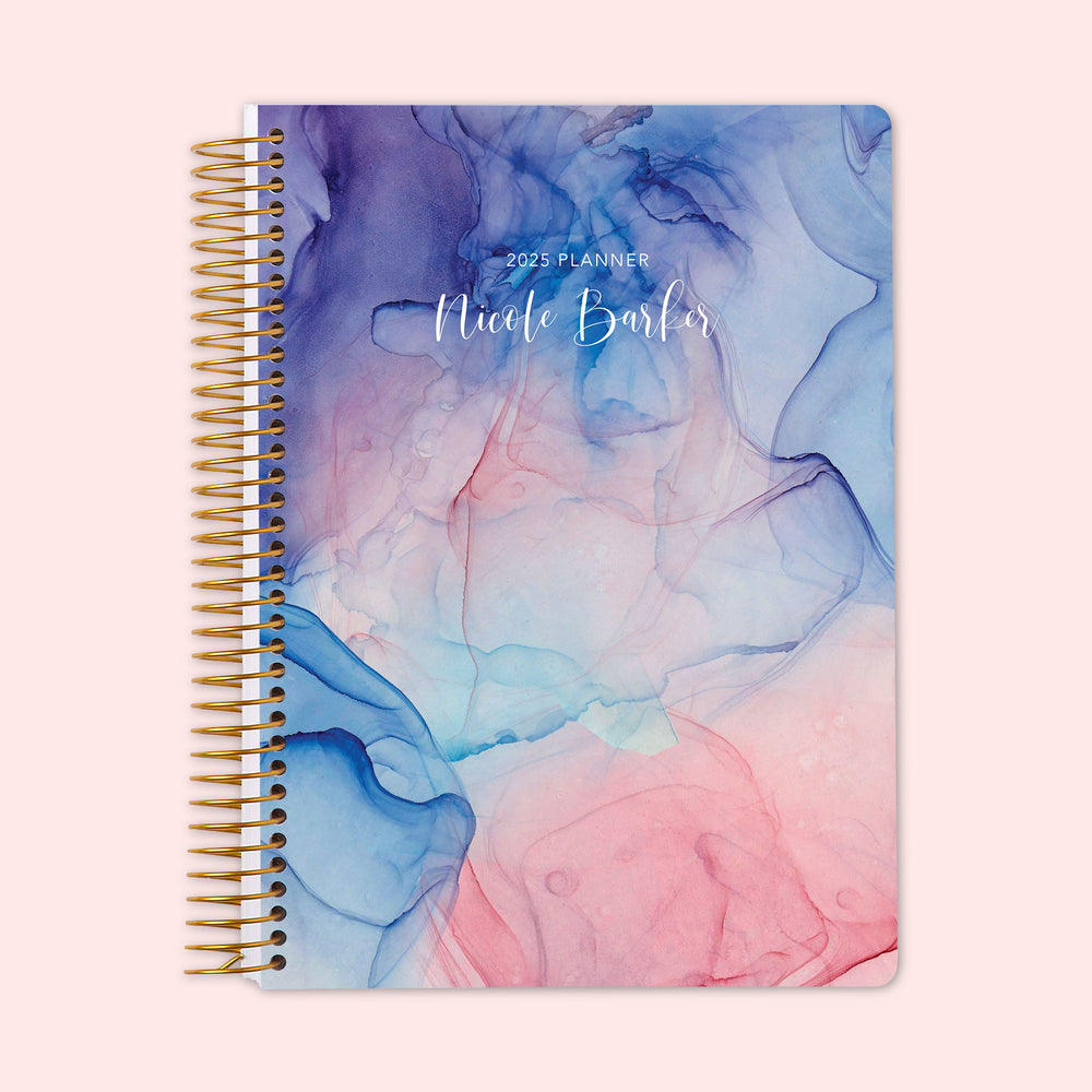 6x9 Weekly Planner - Pink Purple Flowing Ink