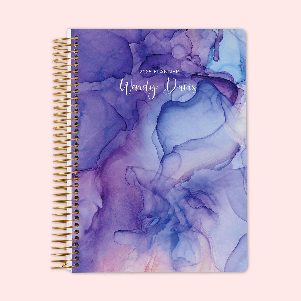 6x9 Weekly Planner - Purple Flowing Ink