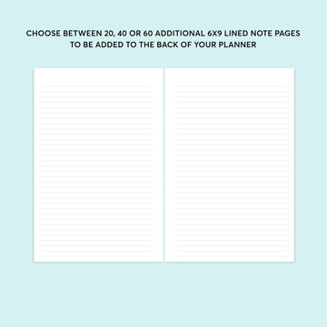 Additional Note Pages - for 6x9 planners