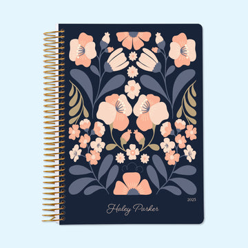 6x9 Monthly Planner - Secret Garden Blush & Dusk