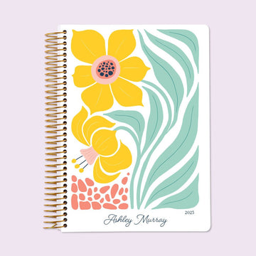 6x9 Self Care Planner - Artful Flowers Daffodil