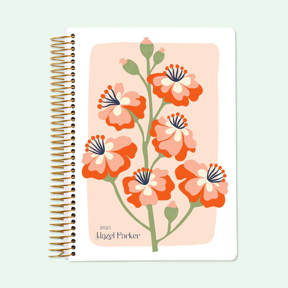 6x9 Student Planner - Secret Garden Coral Bloom
