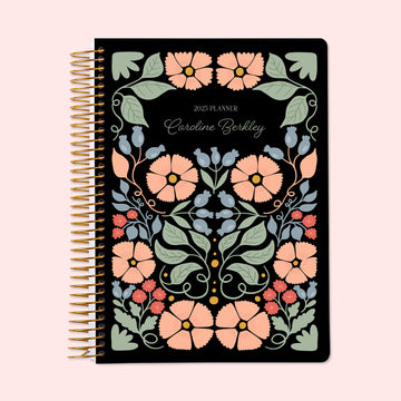 6x9 Weekly Planner - Secret Garden Midnight Garden