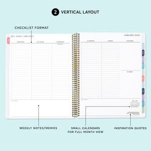 
                  
                    a spiral - bound planner with the words vertical layout
                  
                