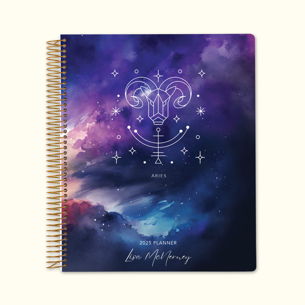 8.5x11 Monthly Planner - Aries Zodiac Sign