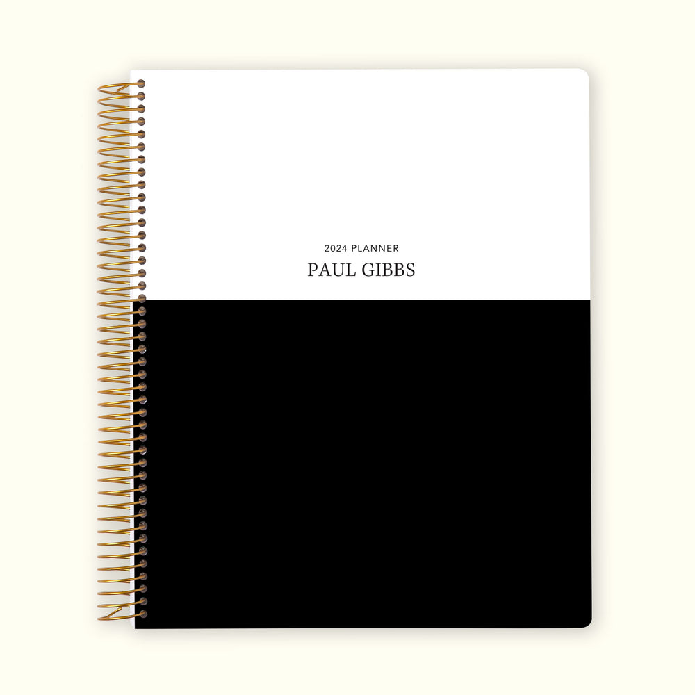 8.5x11 Monthly Planner - Black White Color Block