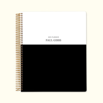 8.5x11 Monthly Planner - Black White Color Block