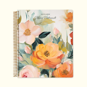 8.5x11 Monthly Planner - Blossom Dreams Orange Green