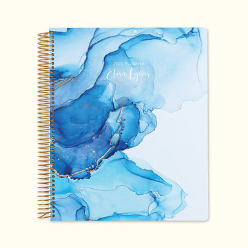 8.5x11 Monthly Planner - Bue Abstract Ink