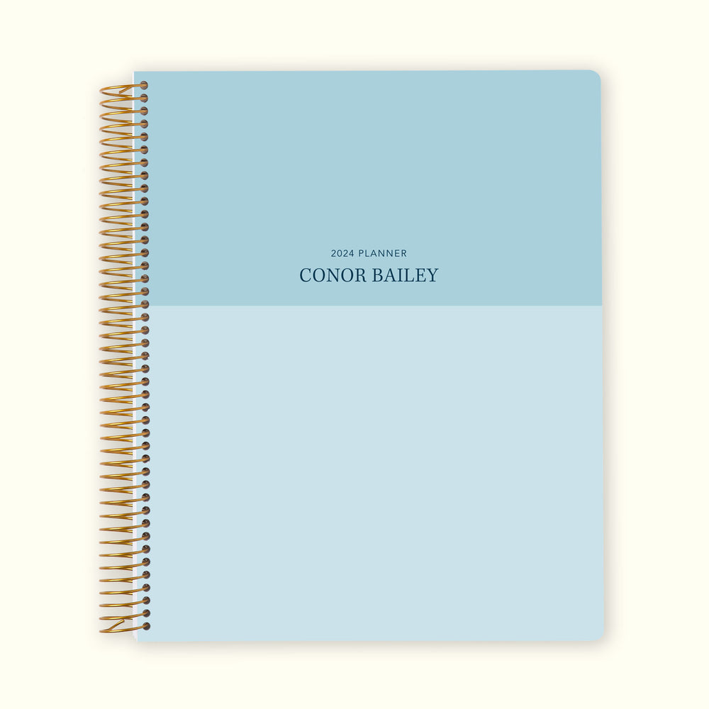 8.5x11 Monthly Planner - Blue Color Block