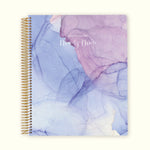 8.5x11 Monthly Planner - Blue Purple Flowing Ink
