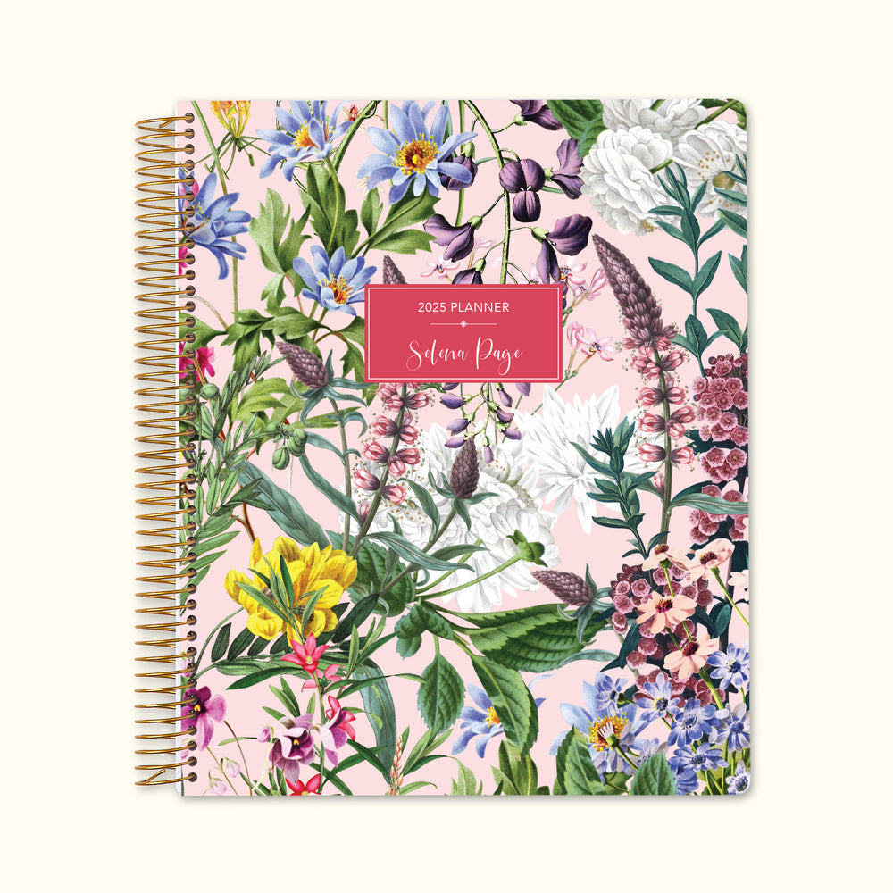 8.5x11 Monthly Planner - Colorful Florals Pink