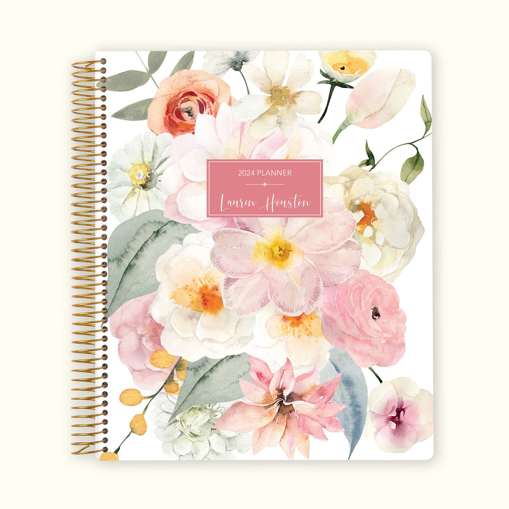 8.5x11 Monthly Planner - Flirty Florals Blush