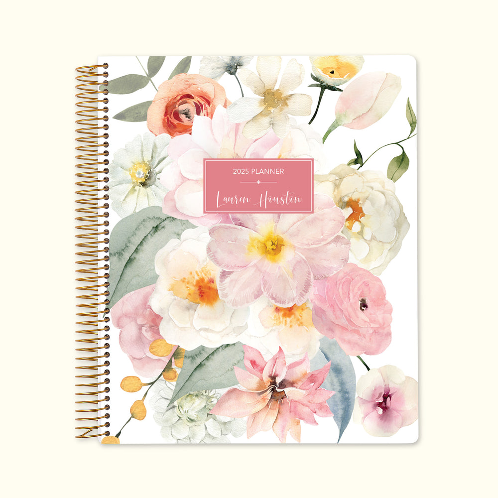 8.5x11 Monthly Planner - Flirty Florals Blush