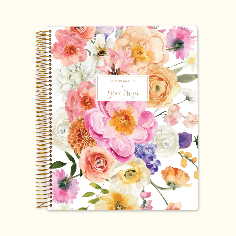 8.5x11 Monthly Planner - Flirty Florals Colorful