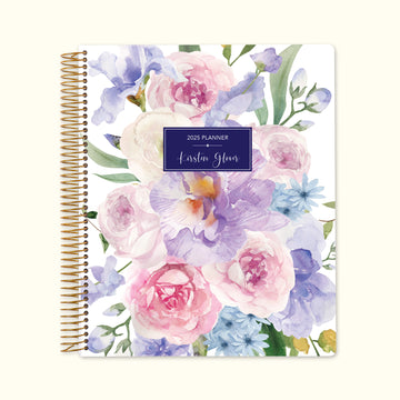 8.5x11 Monthly Planner - Flirty Florals Mauve