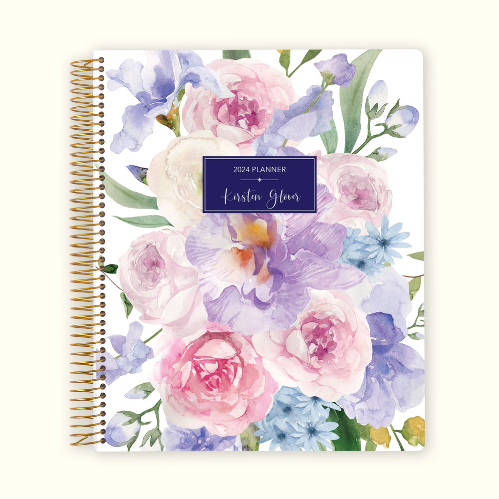 8.5x11 Monthly Planner - Flirty Florals Mauve