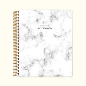 
                  
                    8.5x11 monthly planner with a classic gray marble cover, blending timeless design with high-quality paper and structured monthly pages for elegant organization.
                  
                