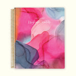 8.5x11 Monthly Planner - Hot Pink Gray Flowing Ink