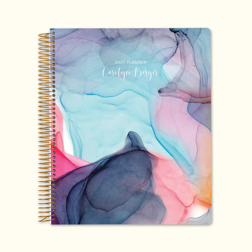 8.5x11 Monthly Planner - Multicolor Flowing Ink