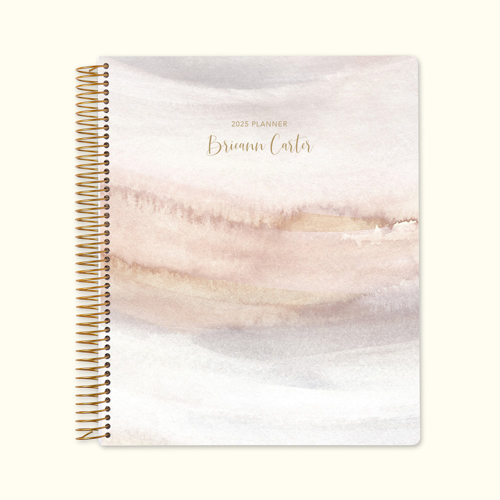 8.5x11 Monthly Planner - Neutral Watercolor Gradient