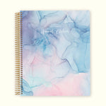 8.5x11 Monthly Planner - Pink Blue Flowing Ink