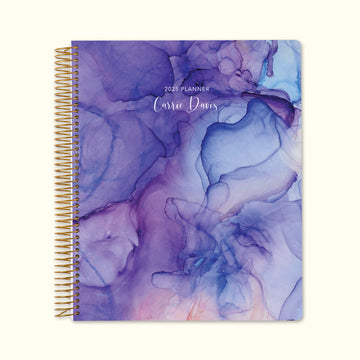 8.5x11 Monthly Planner - Purple Flowing Ink