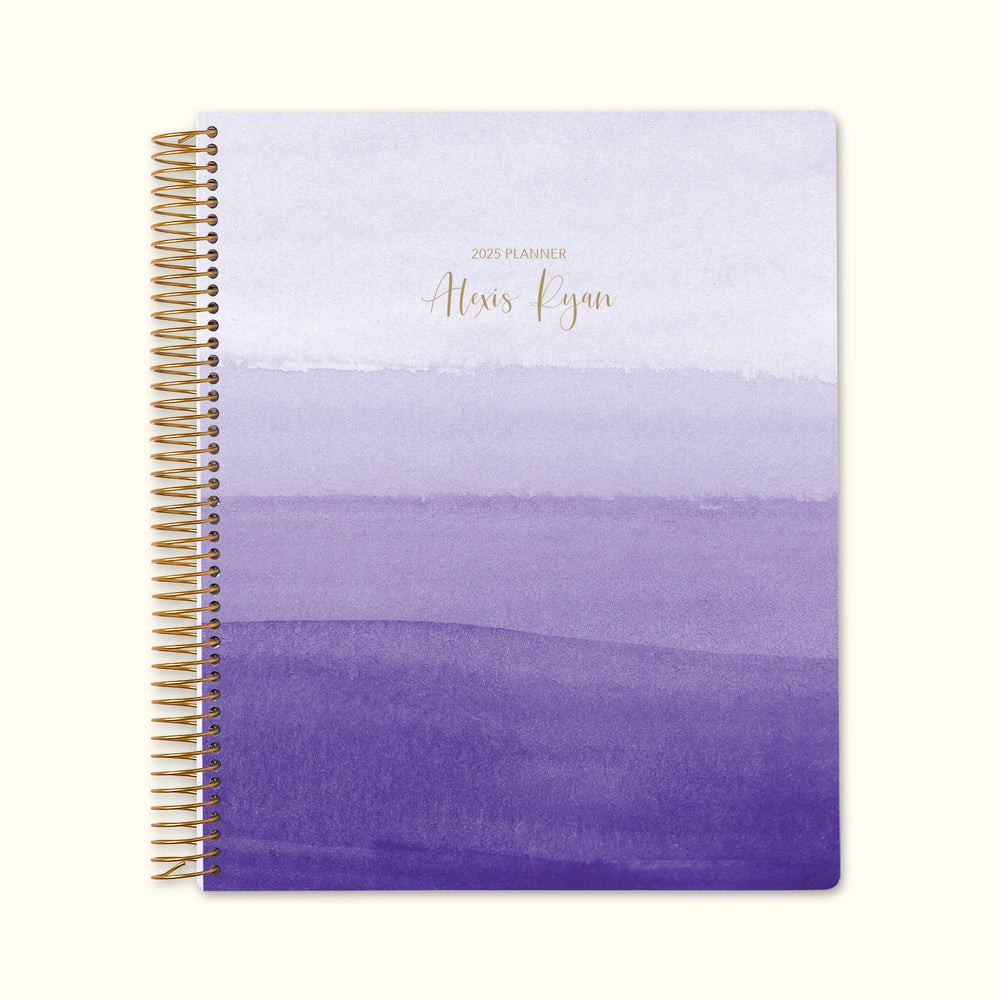 8.5x11 Monthly Planner - Purple Watercolor Ombré