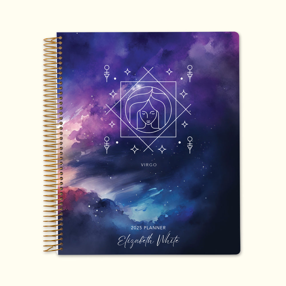 8.5x11 Monthly Planner - Virgo Zodiac Sign