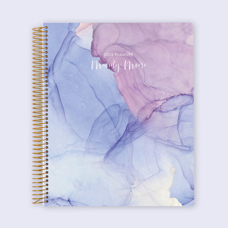 8.5x11 Student Planner - Blue Purple Flowing Ink