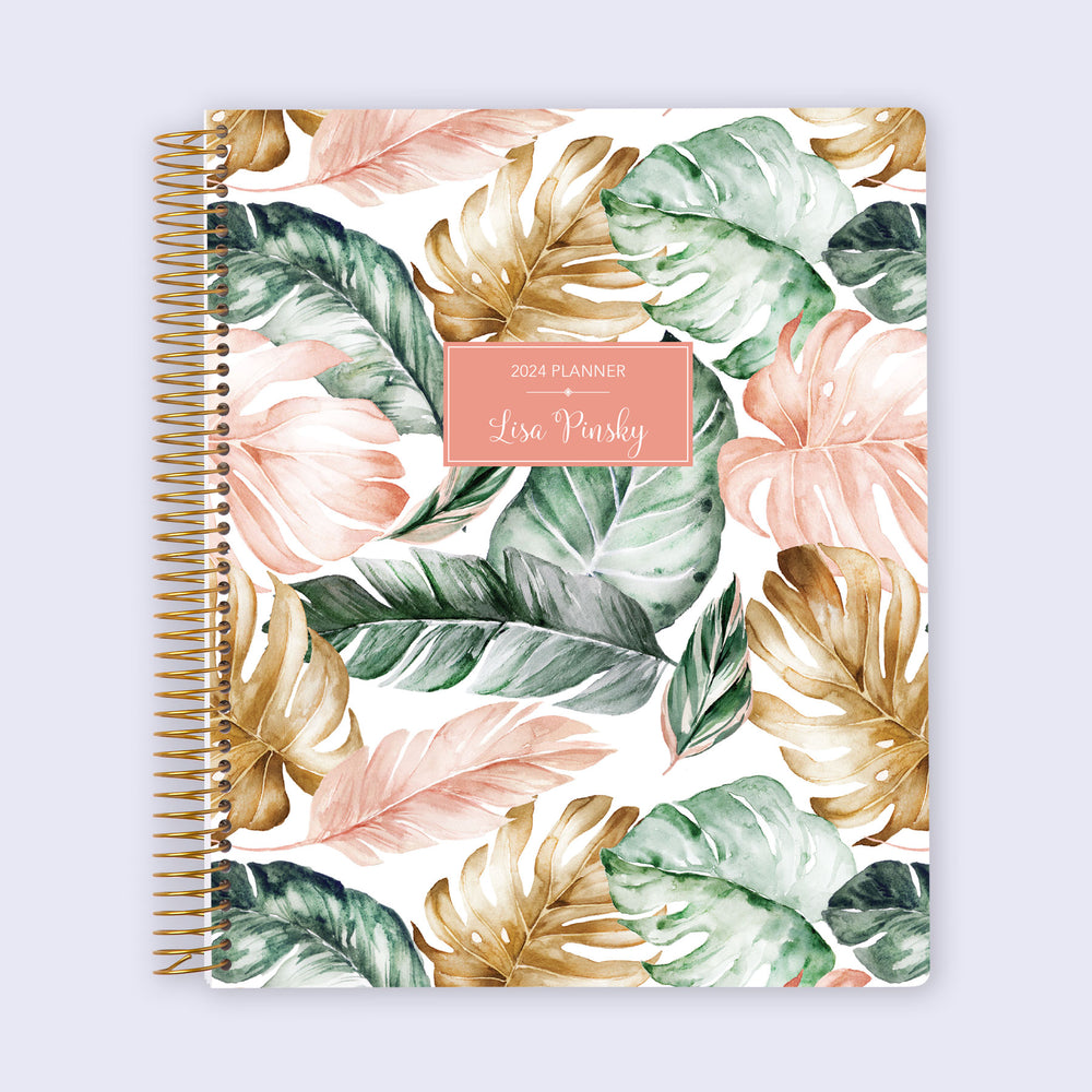 8.5x11 Student Planner - Blush Gold Tropical